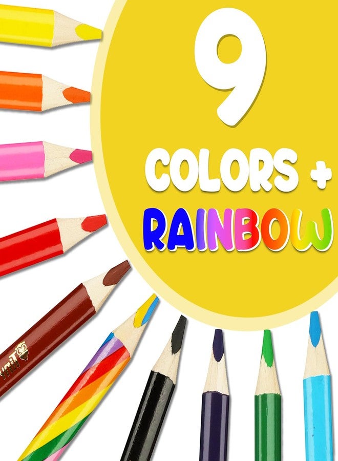 TinyGeeks Jumbo Pencils - Set of 10 Triangle-Shaped Colored Pencils for Toddlers and Preschoolers - Includes Rainbow Version and Sharpener - Ideal for Beginners and Teacher-Recommended - Image 4